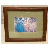 MMB194 Koa Framed “Auntie’s Hula” By Alfred Furtado