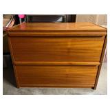 TII007- (2) Drawer Wooden Filing Cabinet Made In Denmark
