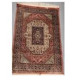 FTH114 - Vintage High Quality Fine 100% Silk Persian Prayer Hand Woven Rug #1