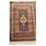FTH115 - Vintage High Quality Fine 100% Silk Persian Prayer Hand Woven Rug #2
