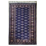 FTH118 - VintagFTH118 - Vintage High Quality Fine 100% Silk Persian Pre Blue and Black Afghan Rug #5