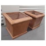 FTH133 - Pair of Terra Cotta Planter Boxes 