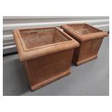 FTH134 - Pair of Vintage Terra Cotta Planter Boxes (sm.)