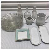 FTH171 - Classic Candle wick Plates , Olive Oil & Vinegar Decanters & More Glassware 