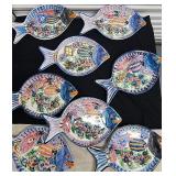 FTH203 - ONK Skyros 14" Ceramic Fish Wall Hangings (8)