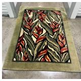 FTH313- Indich Collection Nepal Heleconia 100% Wool Pile Floor Rug