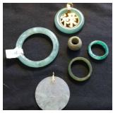 MDC012 Jade Pendants, Rings, Baby Bangle and Bead