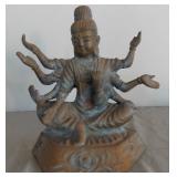 MDC018 Cast Iron Eight Arm Buddha Figurine