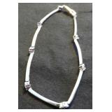 MDC031 14k White Gold and Diamond Link Bracelet