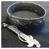 MDC035 Silver Hawaiian Bracelet & 14k Pendant