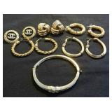 MDC040 Five Pairs of Gold Tone Earrings and Bracelet