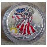 MDC070 One 1999 Colorized American Eagle Walking Liberty Silver Dollar