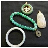 MDC077 Jade  & Jade Like Pendants, Bangle & Bracelet