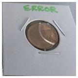 MDC098 One 199? Broad Struck Error US Copper Penny