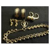 MDC102 18k Bracelet, 14k Hawaiian Earrings & Pendant