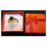 MDC116 One 14k Black Pearl Ring