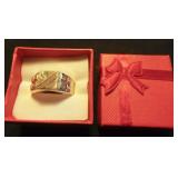 MDC117 A 14k Gold Band Ring with Stones