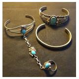 MDC121 Beautiful Silver and Turquoise Bracelets
