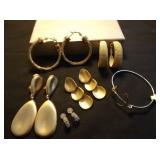 MDC134 Gold Costume Jewelry Earrings & 925 Bracelet