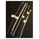 MDC150 Five Unique Silver Chain Bracelets 