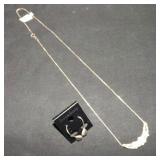 MDC159 Sterling Chain with Flower Pendant and Earrings