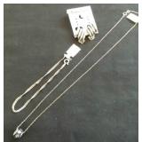 MDC161 Silver Chain Necklace, Barrel Pendant, Earrings & Bracelet