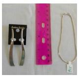 MDC174 Silver Snake Bracelet & Long Hanging Earrings