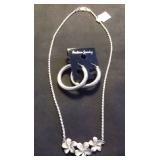 MDC176 Twisted Silver Chain and Earrings