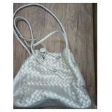 CIP040 - Ganson Grey Drawstring Purse Woven Weave Design