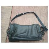 CIP060 - Black Folio New York Brand Purse, Pebble Grain Leather, Tassels 