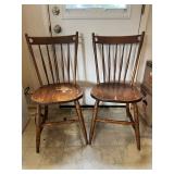 AAT003- (2) Wooden Farmhouse Style Dining Chairs