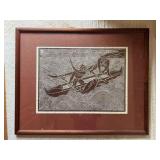 AAT015- Koa Framed Dietrich Varez Block Print Titled Ahi