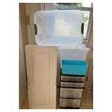 AAT019 Plastic Storage Chest Of Drawers & Other Various Storage Bins