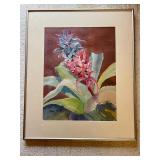 AAT024- Original Watercolor Bromeliad Painting By Joan Allen