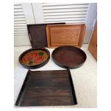 AAT042- Assorted Wooden & Lacquered Serving Trays