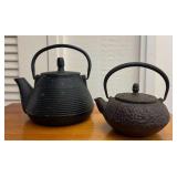 AAT107- (2) Vintage Cast Iron Tea Pots 