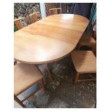 AAT078 - Large Wooden Dining Table with Matching Chairs (6)