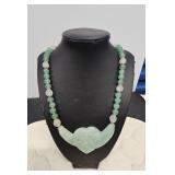 PTH005-Exquisite Adventurine Pendant And Bead Necklace Created By Myrna Lee Chang 