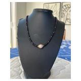 PTH069- Elegant Myrna Lee Chang Wine Colored Garnet Freshwater Pearl Necklace 