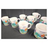 PTH203 - Collection Of "Aloha Hawaii" Themed Coffee Cups (8)