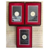 PTH228-(3) US Eisenhower Still In Box Silver Coins 1971,73,74