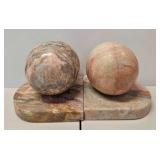 PTH328-Pair Of Beautiful Marble Looking Bookends