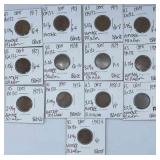 PTH361 Carded And Graded Pennies 1917-1942