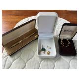 PTH380- Collection Of Gold Tone Pendants & Cross 10k Gold Filled Pen