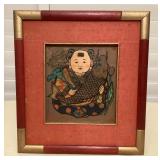 PTH390 Framed Original Asian Painting 