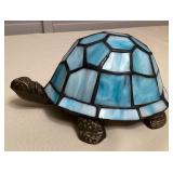 MCS040 Light Blue Slag Glass Tiffany Style Turtle Table Lamp New