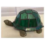 MCS041 Green Slag Glass Tiffany Style Turtle Table Lamp New 