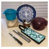 MCS043 Tupperware Cookware, Serving Tray, Pier 1 Measuring Cups & More!