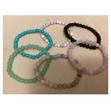 MCS077 Six Polished Stone Bracelets New