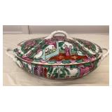 MCS117 Vintage Chinese Porcelain Rose Medallion Soup Tureen With Lid